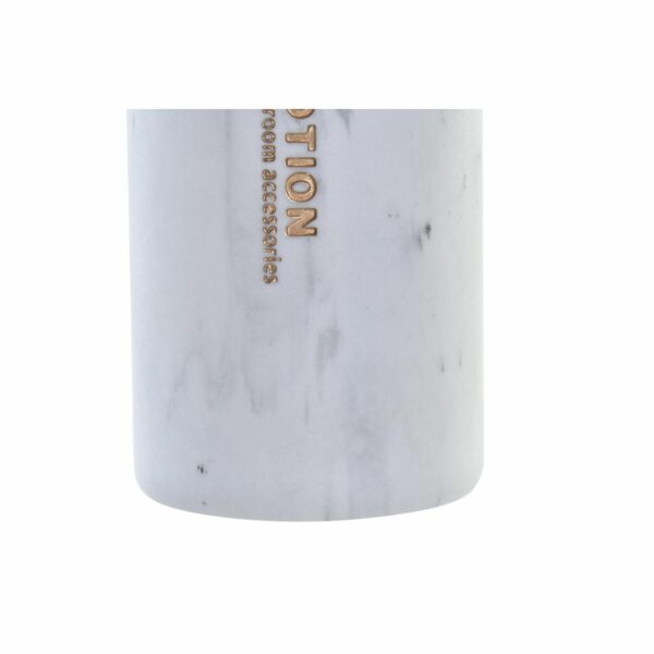 Дозатор за Сапун DKD Home Decor Мрамор Естествен Бял Естествен каучук Смола (9 x 7,7 x 17,5 cm)