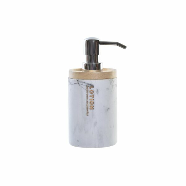 Дозатор за Сапун DKD Home Decor Мрамор Естествен Бял Естествен каучук Смола (9 x 7,7 x 17,5 cm)