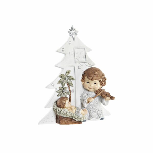 Рождествена Коледна Сцена DKD Home Decor Сребрист Кафяв Бял Смола (13,6 x 5,2 x 15,9 cm)