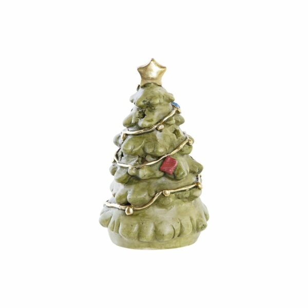Рождествена Коледна Сцена DKD Home Decor LED Светлина Червен Дърво Син Златен Зелен Смола (7,3 x 5,8 x 12,3 cm)