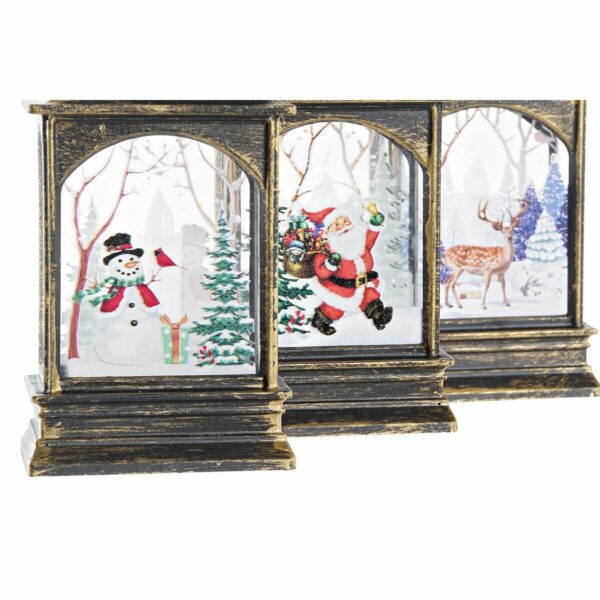 Ярка декорация DKD Home Decor Коледа Черен Златен (7 x 4 x 13,5 cm) (3 броя)