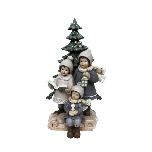 Коледна Украса DKD Home Decor Смола Деца (11,5 x 11,5 x 21 cm) (2 броя)