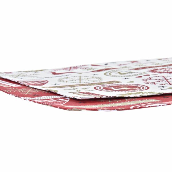 Индивидуална Покривка DKD Home Decor Червен полиестер Памук Бял (45 x 30 x 1 cm) (2 броя)