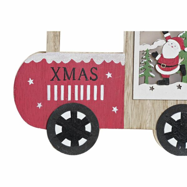 Ярка декорация DKD Home Decor Коледа Естествен Червен Влак (24 x 2 x 17,5 cm)