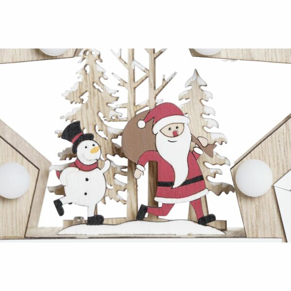 Ярка декорация DKD Home Decor Коледа Естествен Червен Звезда (26 x 4 x 26 cm) (2 броя)