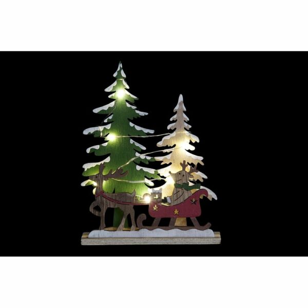 Ярка декорация DKD Home Decor Коледа Естествен Червен Зелен (14 x 5 x 18 cm) (2 броя)