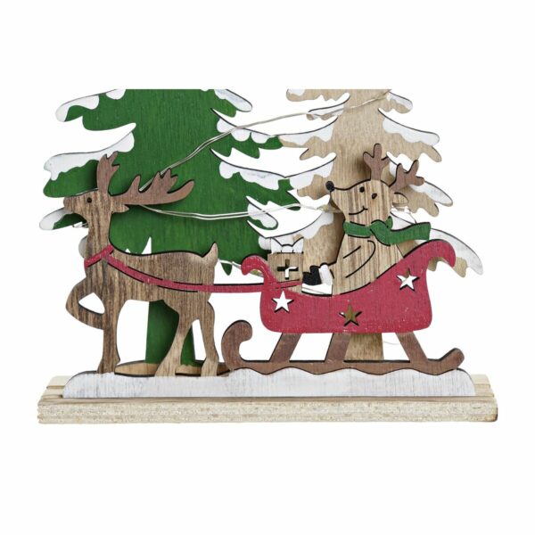Ярка декорация DKD Home Decor Коледа Естествен Червен Зелен (14 x 5 x 18 cm) (2 броя)