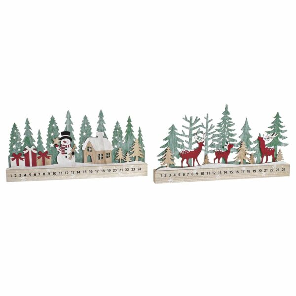Коледен Календар DKD Home Decor Дървен Царица (40 x 4 x 22 cm) (2 броя)
