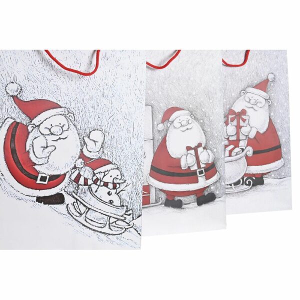 Коледна Чанта DKD Home Decor хартия Дядо Коледа (33 x 10 x 46 cm) (3 броя)