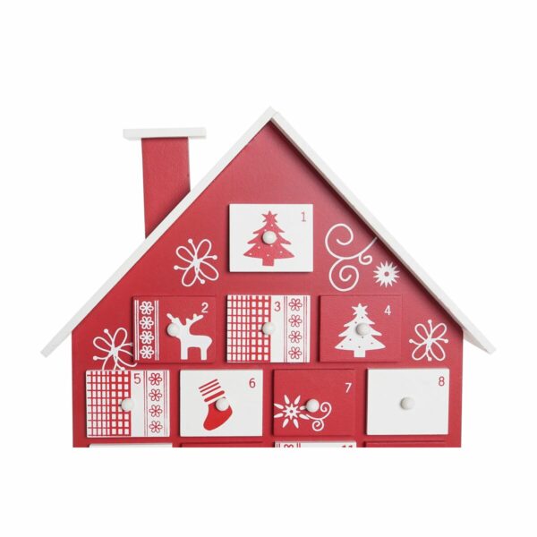 Коледен Календар DKD Home Decor С чекмеджета Къща Дървен MDF (27 x 7 x 38 cm)