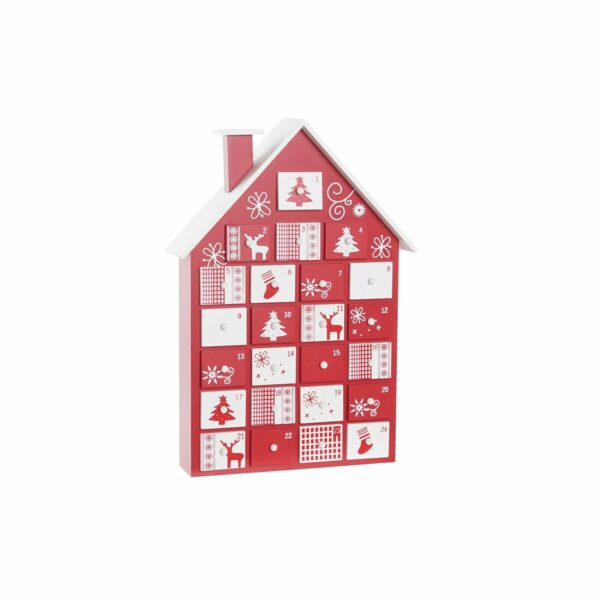 Коледен Календар DKD Home Decor С чекмеджета Къща Дървен MDF (27 x 7 x 38 cm)