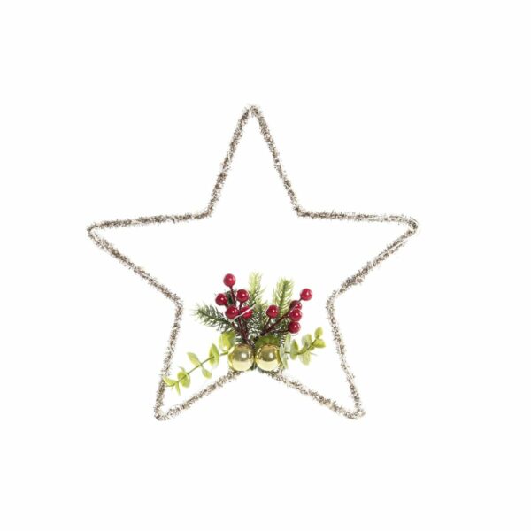 Коледна звезда DKD Home Decor Червен Златен Звезда Зелен Коледа (30 x 1 x 30 cm)