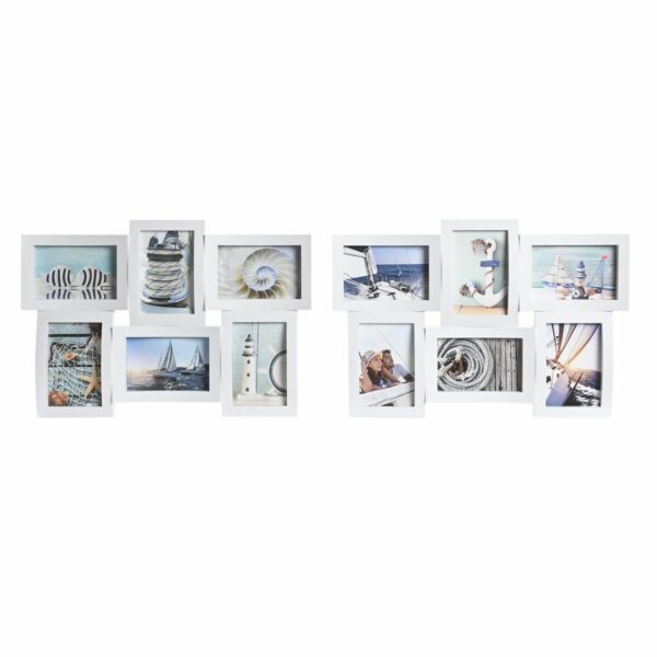 Рамка за снимки DKD Home Decor Кристал Бял Моряк PP (47,5 x 3 x 33 cm) (2 броя)