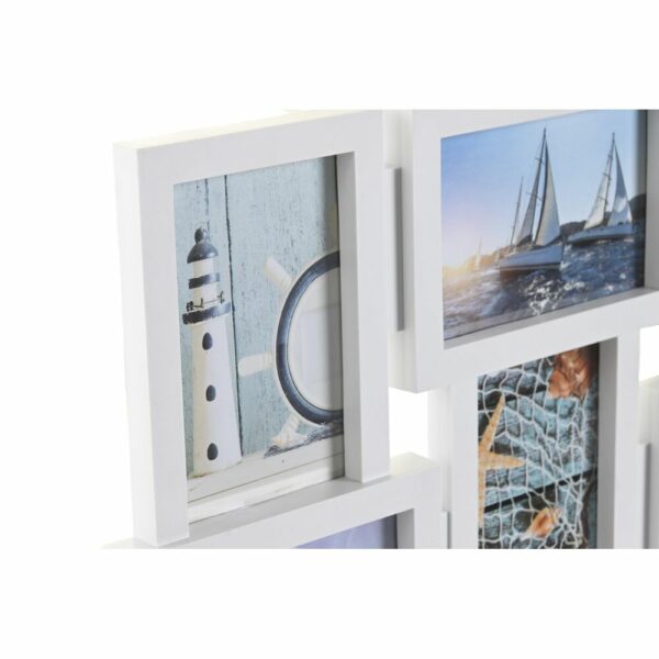 Рамка за снимки DKD Home Decor Кристал Бял PP Средиземноморско (49 x 2 x 28 cm) (2 броя)