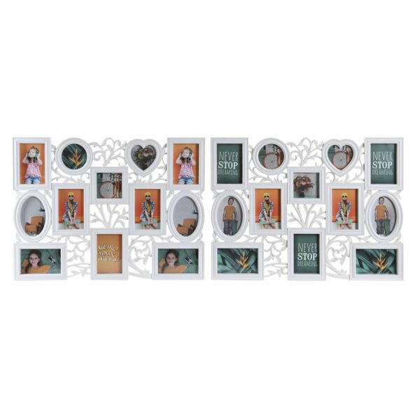 Рамка за снимки DKD Home Decor Кристал Бял PP Град (65 x 2 x 49 cm) (2 броя)