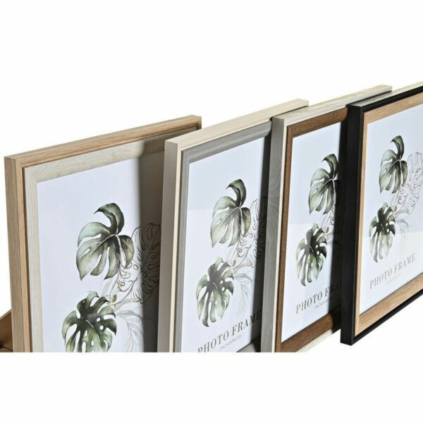 Рамка за снимки DKD Home Decor Черен Сив Кафяв Бял Тропически Дървен MDF (25 x 1,5 x 30 cm) (4 броя)