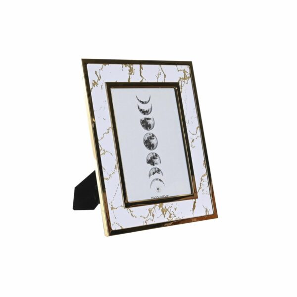 Рамка за снимки DKD Home Decor Неръждаема стомана Бял Мрамор PU (28,5 x 1 x 23,5 cm)