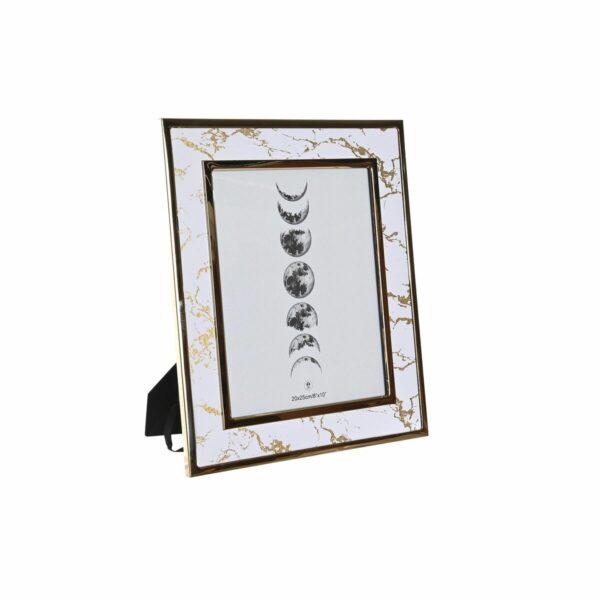 Рамка за снимки DKD Home Decor Неръждаема стомана Бял Мрамор PU (33,5 x 1 x 28,5 cm)