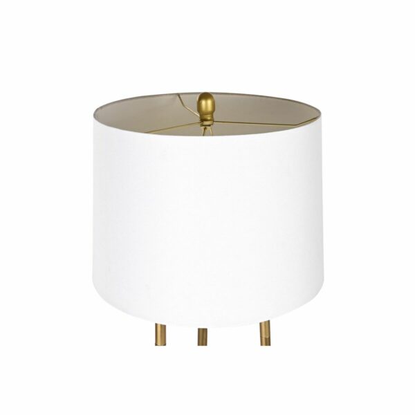 Лампион DKD Home Decor Златен Метал полиестер Бял 50 W Дървен MDF (41 x 41 x 156 cm)