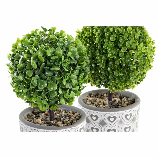 Декоративно Растение DKD Home Decor Сив Зелен Смола PE (10,5 x 10,5 x 25 cm) (2 броя)