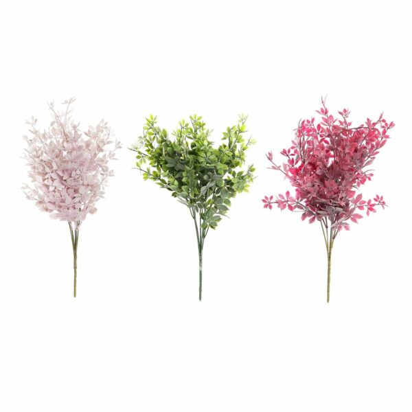 Декоративно Растение DKD Home Decor Метал Фуксия Зелен Светло розово PE (14 x 14 x 37 cm) (3 броя)