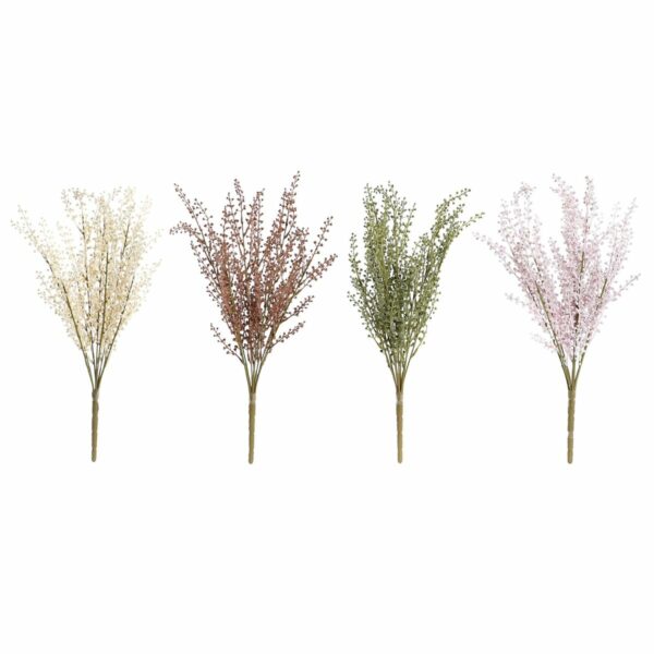 Декоративно Растение DKD Home Decor Червен Бежов Метал Зелен Светло розово PE (15 x 15 x 49 cm) (4 броя)