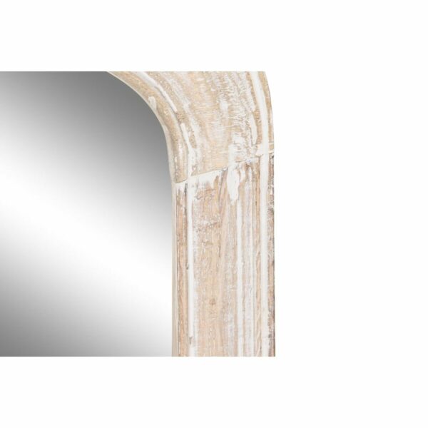 Стенно огледало DKD Home Decor Естествен Бял Дърво манго Гранитогрес (30 x 3 x 107 cm)