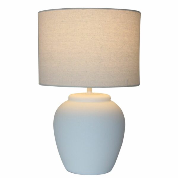 Настолна лампа DKD Home Decor 25W Порцелан лен Бял 220 V 50 W Модерен (38 x 38 x 58 cm)