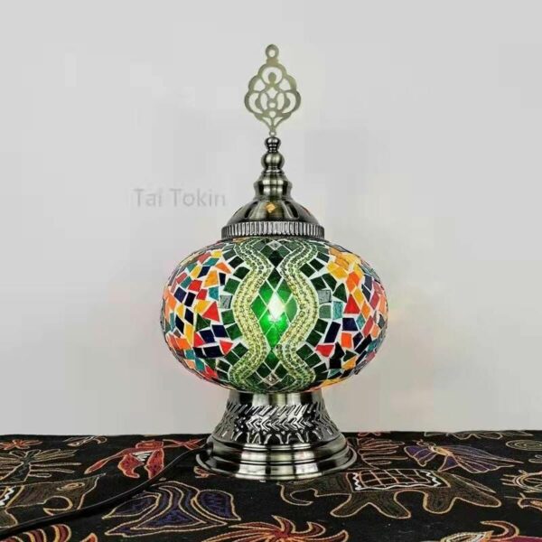 Настолна лампа DKD Home Decor Кристал Мозайка Метал Многоцветен Арабин (18 x 18 x 32 cm) (2 броя)