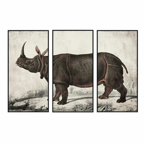 Картина DKD Home Decor Колониален Носорог (180 x 4 x 120 cm)