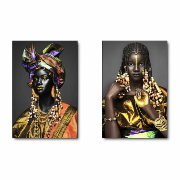 Картина DKD Home Decor Колониален Африканка (50 x 2 x 70 cm) (2 броя)