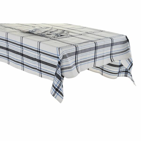 Покривка за маса и салфетки DKD Home Decor Бежов Син Памук (250 x 150 x 0,5 cm)