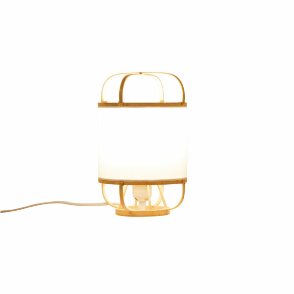 Настолна лампа DKD Home Decor полиестер Бял Светло кафяв Бамбук (17 x 17 x 27 cm)