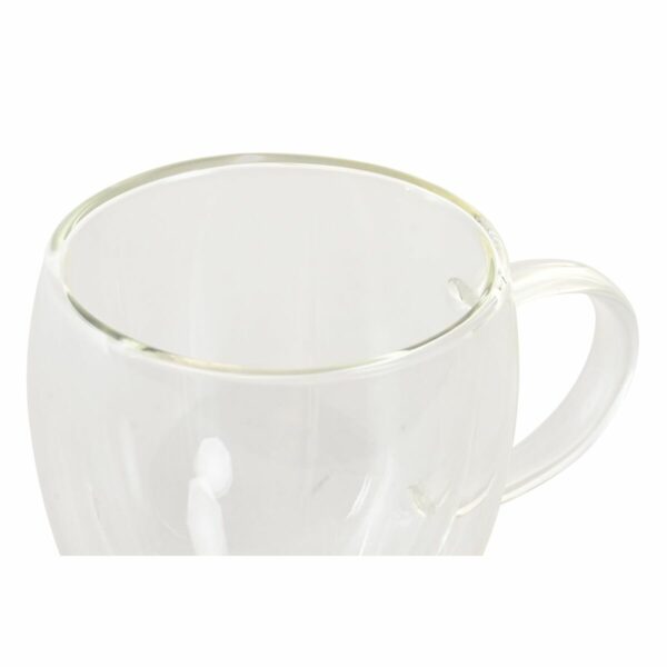 Комплект чаши за кафе части DKD Home Decor Кристал Прозрачен Боросиликатно Стъкло (250 ml)
