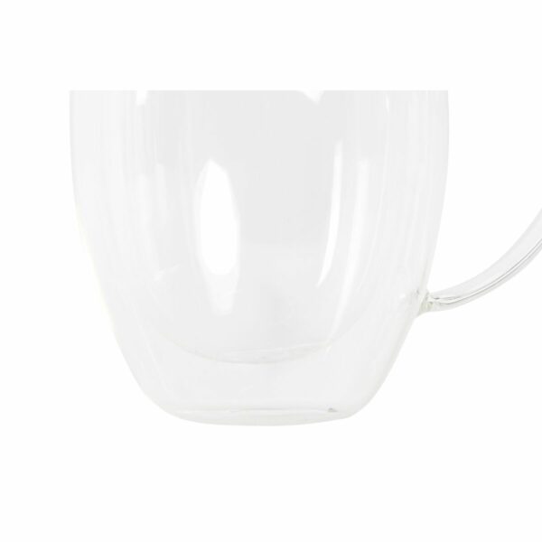 Комплект чаши за кафе части DKD Home Decor Кристал Прозрачен Боросиликатно Стъкло (350 ml)