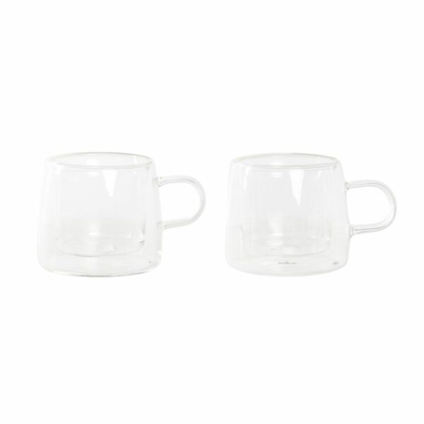 Комплект чаши за кафе части DKD Home Decor Кристал Прозрачен Боросиликатно Стъкло (80 ml)