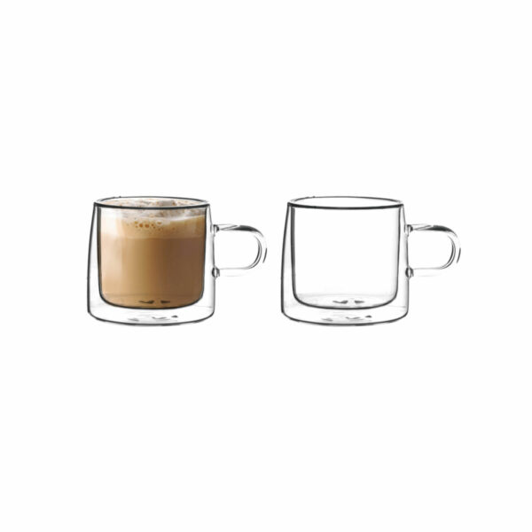 Комплект чаши за кафе части DKD Home Decor Кристал Прозрачен Боросиликатно Стъкло (260 ml)