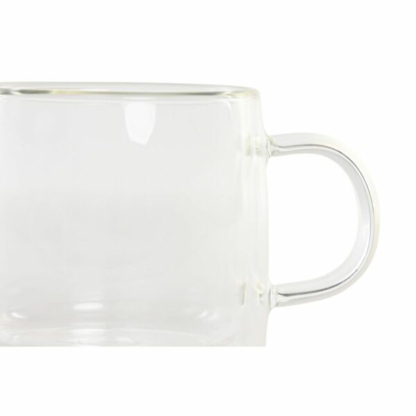 Комплект чаши за кафе части DKD Home Decor Кристал Прозрачен Боросиликатно Стъкло (260 ml)