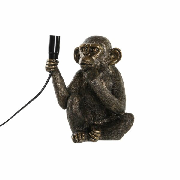 Настолна лампа DKD Home Decor Маймуна Черен Златен Смола 25 W (20 x 16 x 24 cm)