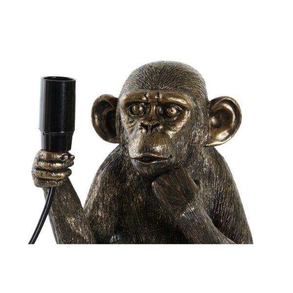 Настолна лампа DKD Home Decor Маймуна Черен Златен Смола 25 W (20 x 16 x 24 cm)