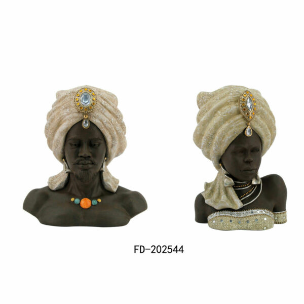 Декоративна фигурка DKD Home Decor Смола Африканка (32 x 22,5 x 35 cm) (2 броя)
