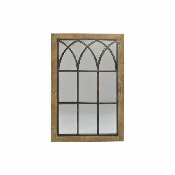 Стенно огледало DKD Home Decor Черен Метал Кафяв Бреза Прозорец (60 x 3 x 95 cm)