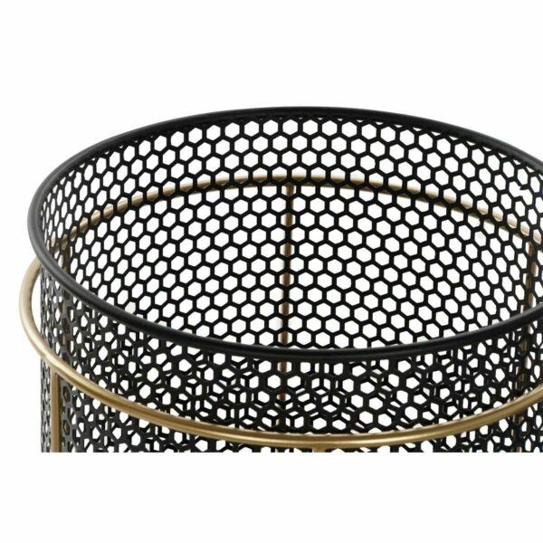 Комплект саксии DKD Home Decor Черен Златен Метал Loft (36 x 36 x 58 cm)