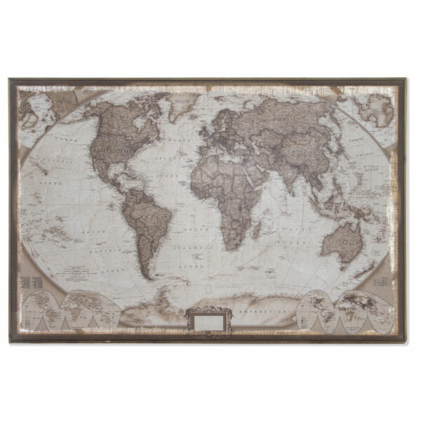Картина DKD Home Decor Колониален Карта на Света (122 x 85 x 5 cm)