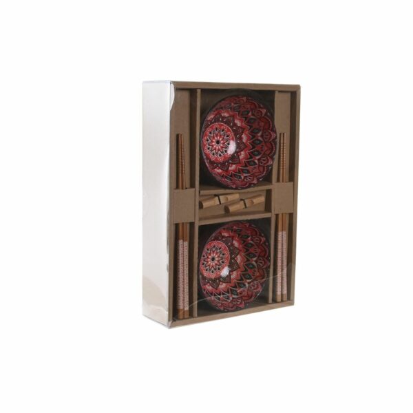 Комплект Суши DKD Home Decor Розов Бамбук Mandala Каменинов Ориенталски (6 Части)