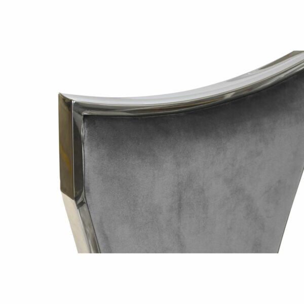 Трапезен стол DKD Home Decor Сребрист Сив полиестер Кадифе Стомана (48 x 51 x 110 cm)