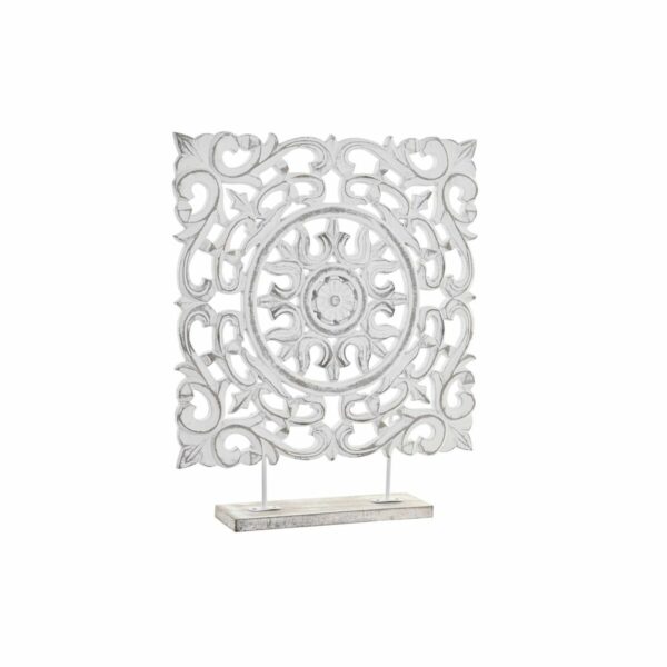 Декоративна фигурка DKD Home Decor Метал Кафяв Бял Дървен MDF (39 x 7 x 47 cm)