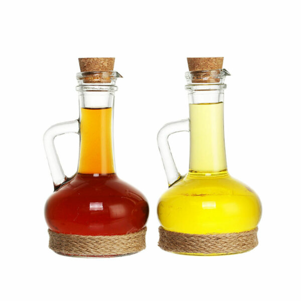 Oil and Vinegar Set DKD Home Decor Кристал Естествен Прозрачен Kорк 2 Части (9 x 9 x 16 cm) (320 ml)