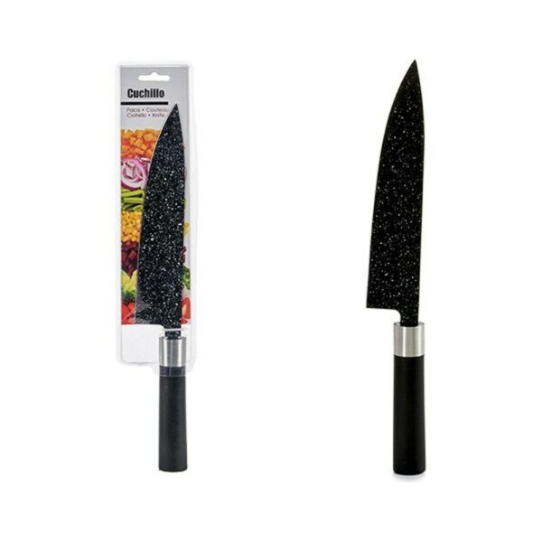 Кухненски Нож Черен Неръждаема стомана Твърда пластмаса (2 x 37,5 x 7,5 cm)