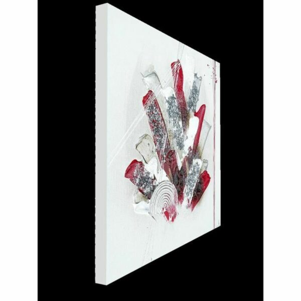 Картина Пластно Абстрактен Червен Бял Дървен MDF (50 x 50 cm)